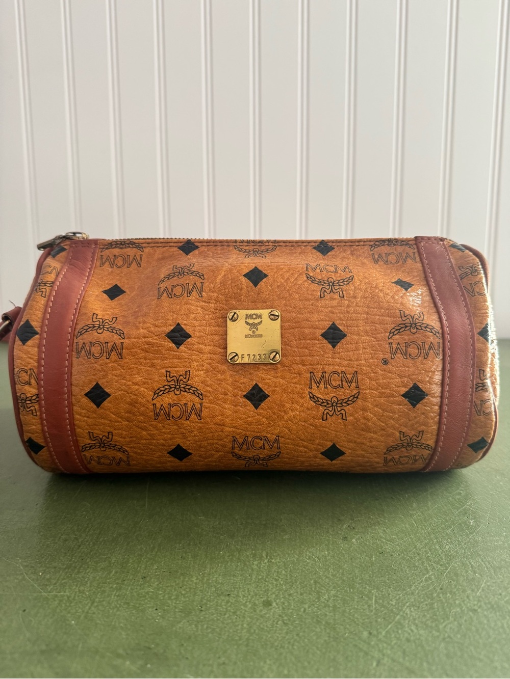 MCM Visetos X-Body Small Barrel Bag in Cognac Leather *Italy* - Picture 2 of 13